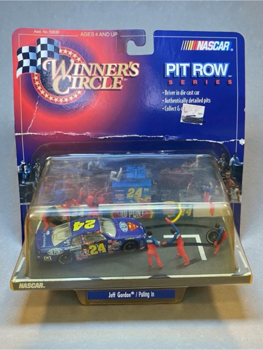 NASCAR Pit Row Series Jeff Gordon #24 Toy Car & Pit Crew - Blue